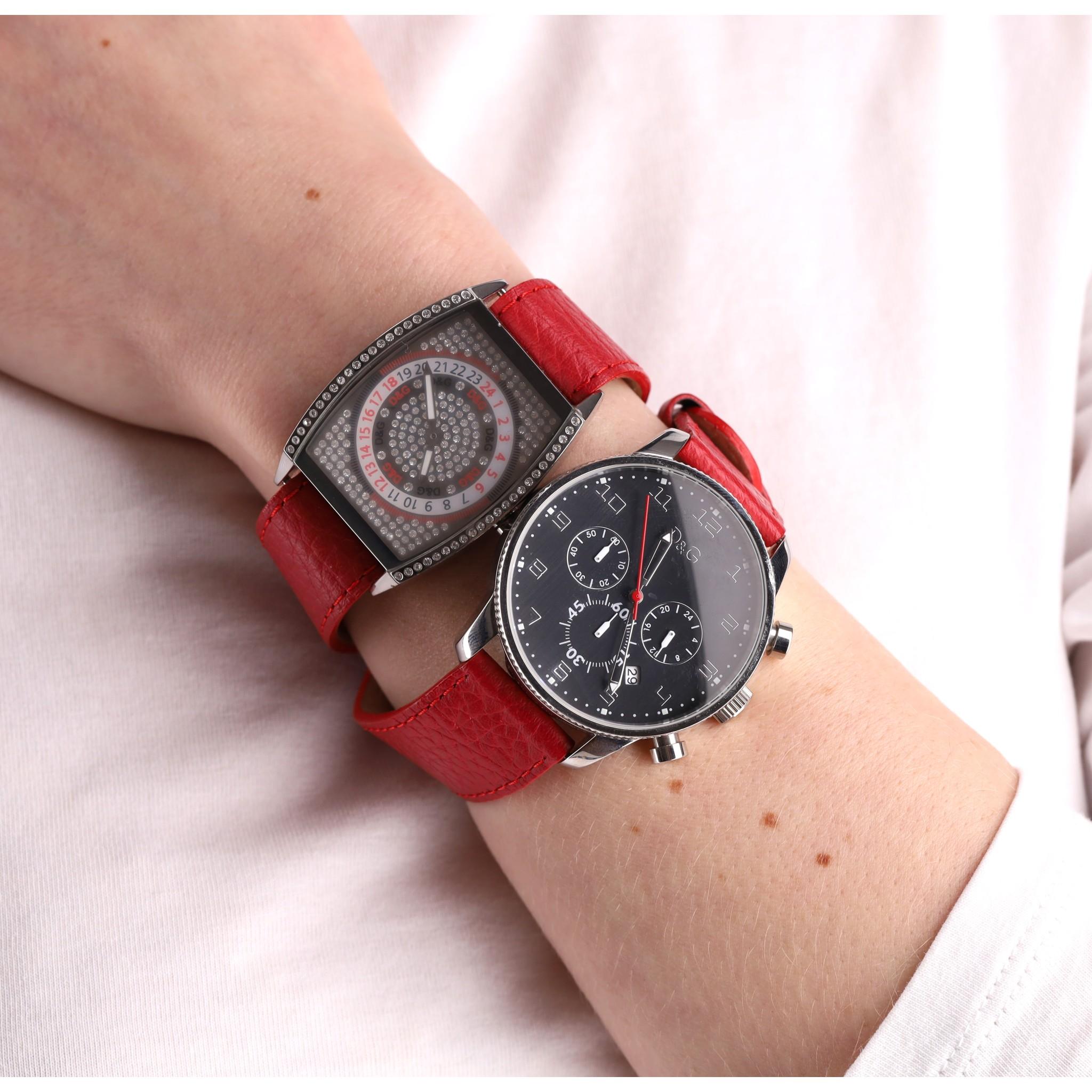 Dolce & Gabbana - D&G Time Two-Dial Crystal Embellished Leather Watch 6