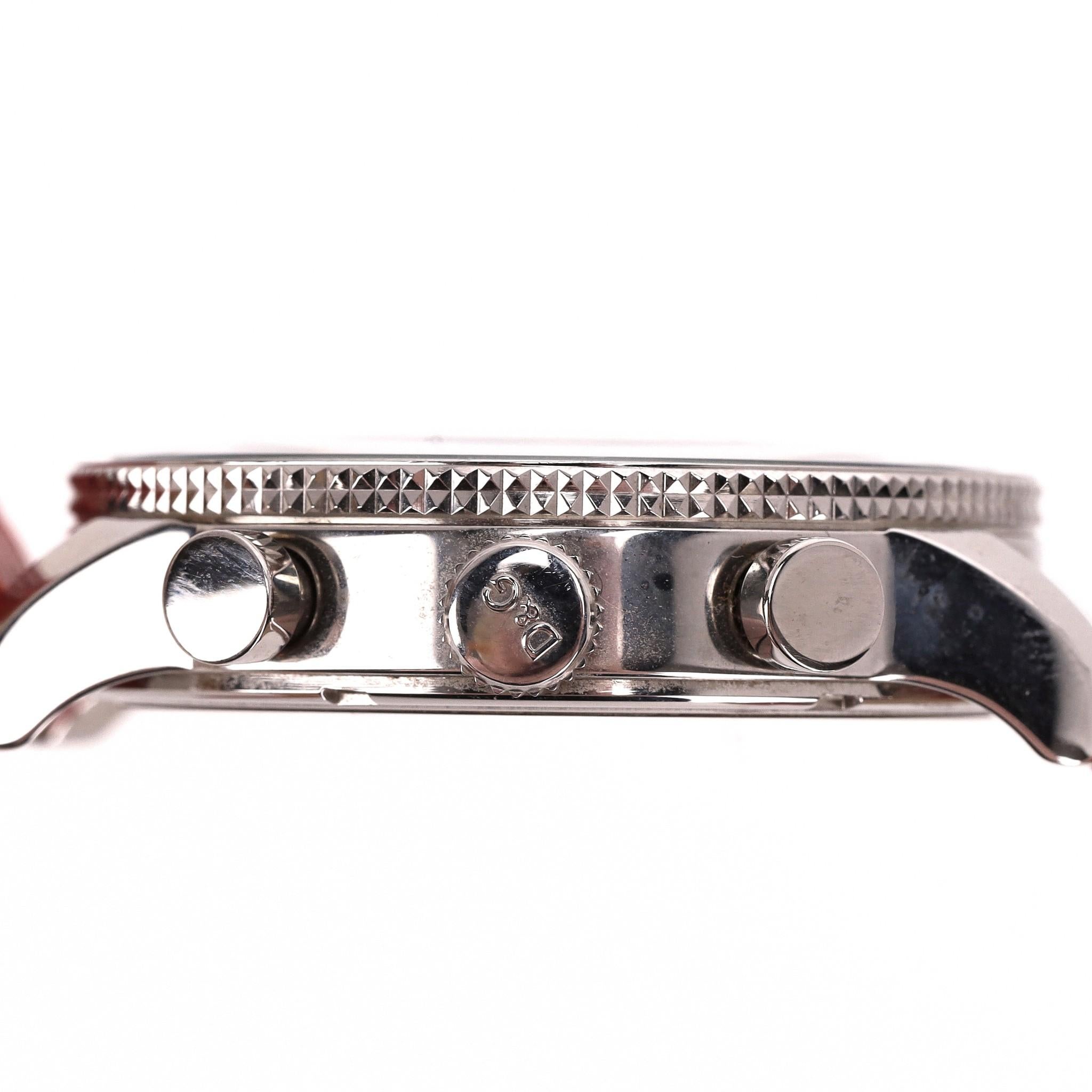 Dolce & Gabbana - D&G Time Two-Dial Crystal Embellished Leather Watch 4