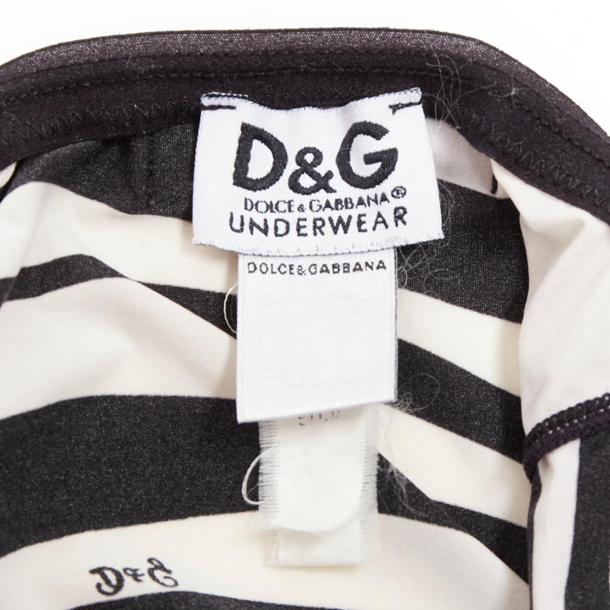 DOLCE GABBANA D&G UNDERWEAR Vintage logo zebra stripe camisole tank Sz1 S For Sale 3