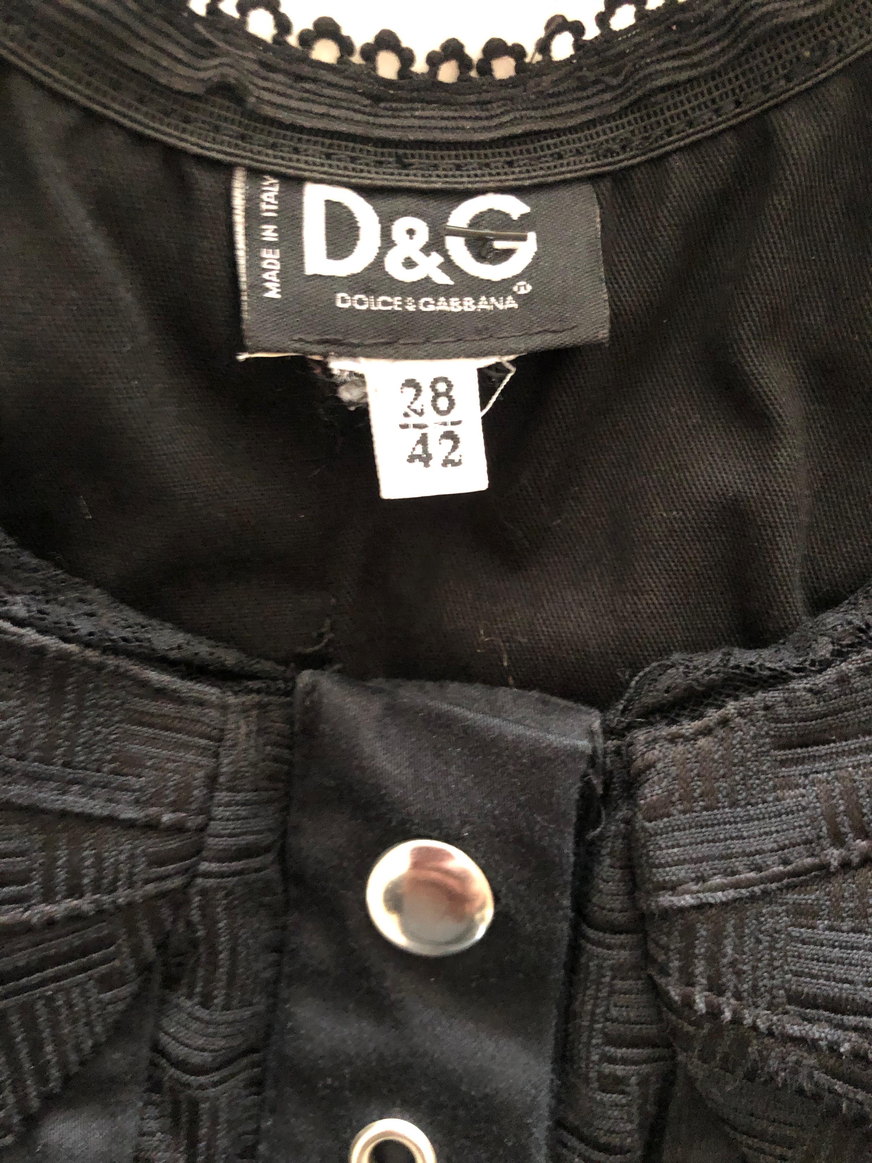 Women's Dolce & Gabbana D&G Vintage Black Bondage Strap Corset Top