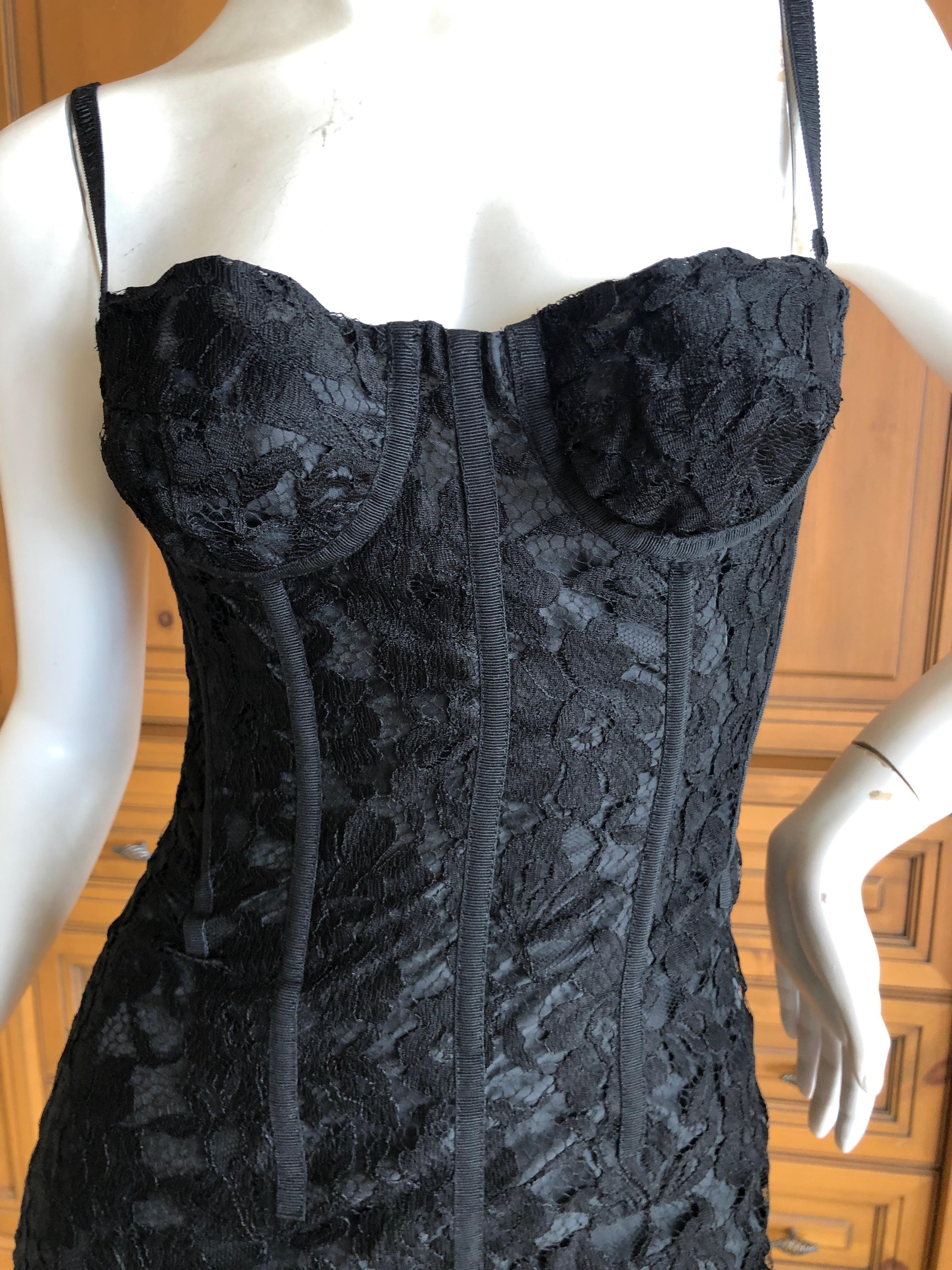Dolce & Gabbana D&G Vintage BLack Lace Corset Dress
Semi sheer with a lot of stretch
Size 36
Bust 32