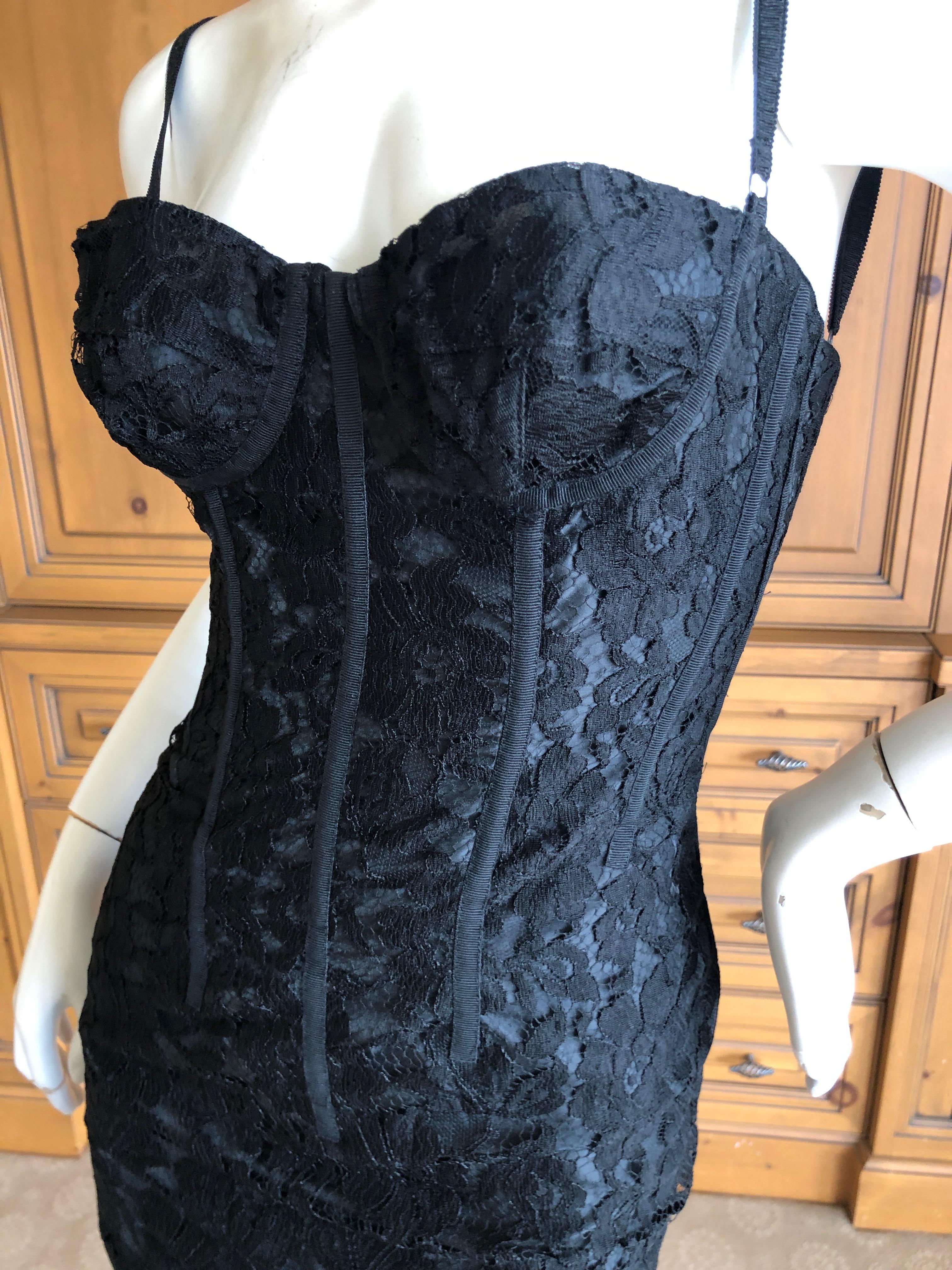 Black Dolce & Gabbana D&G Vintage BLack Lace Corset Dress