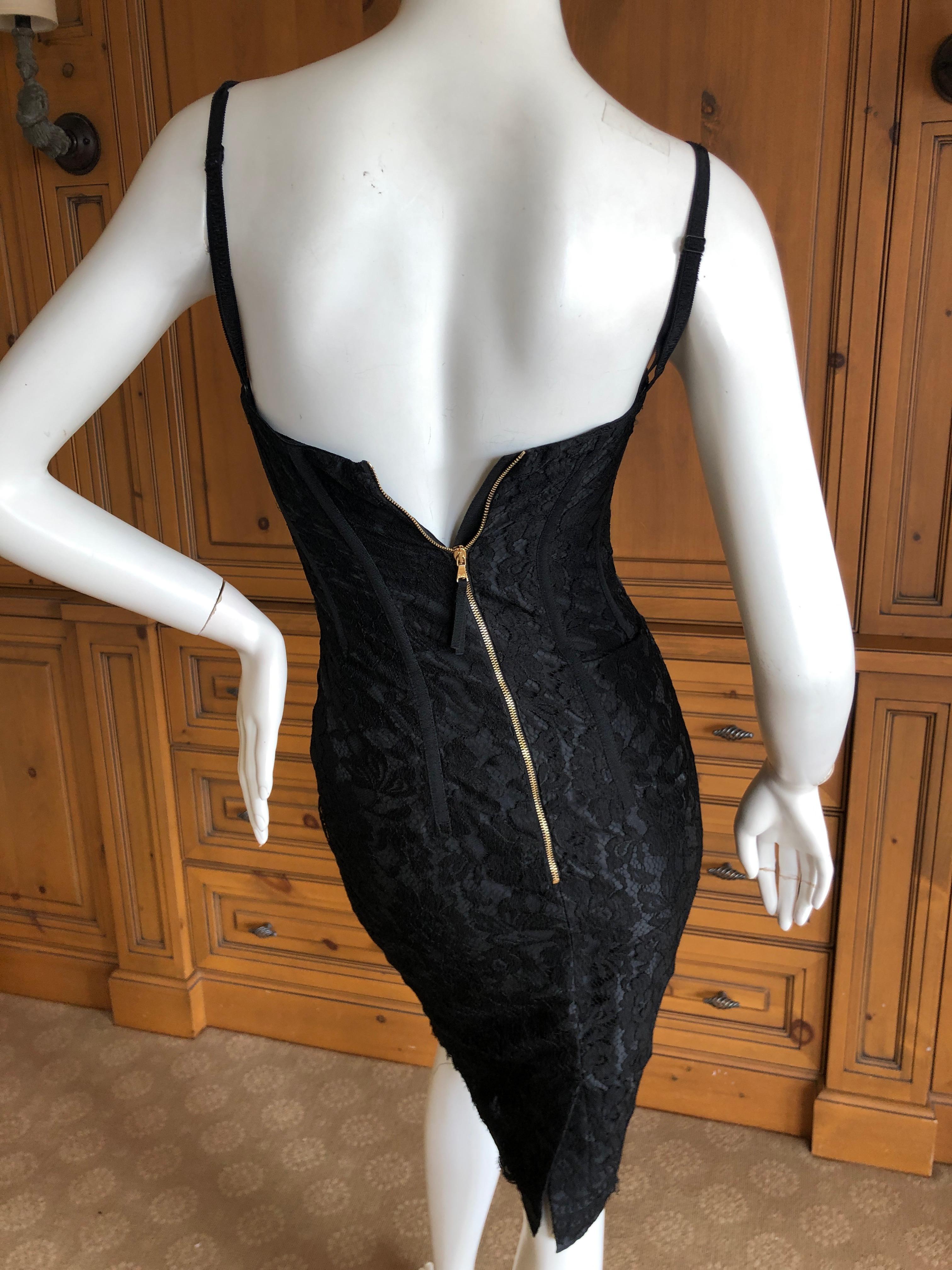 Women's Dolce & Gabbana D&G Vintage BLack Lace Corset Dress