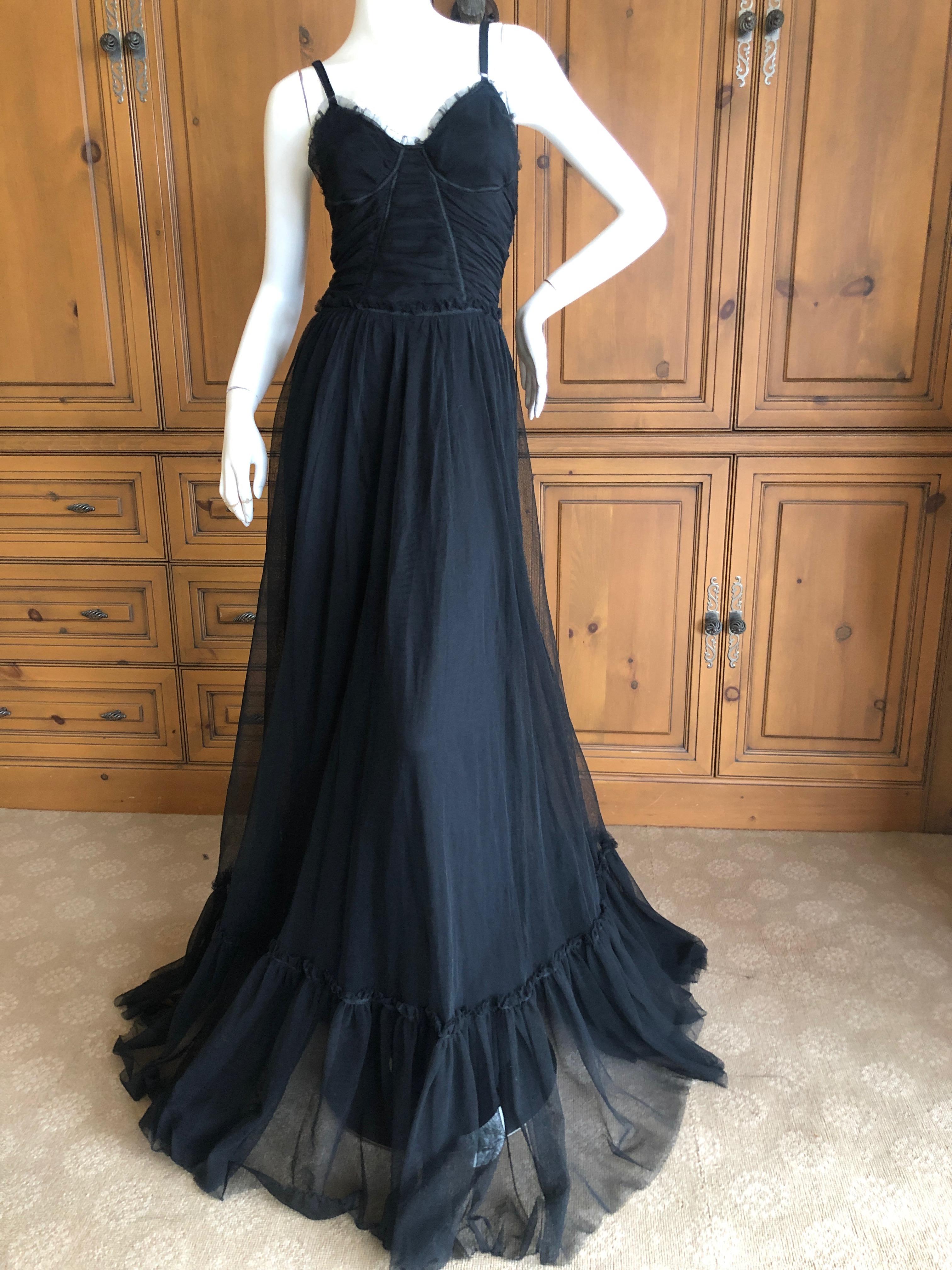 Dolce & Gabbana D&G Vintage Goth Black Morticia Gown with Flowing Long Skirt
Size 44, there is stretch in this fabric.
Bust 36