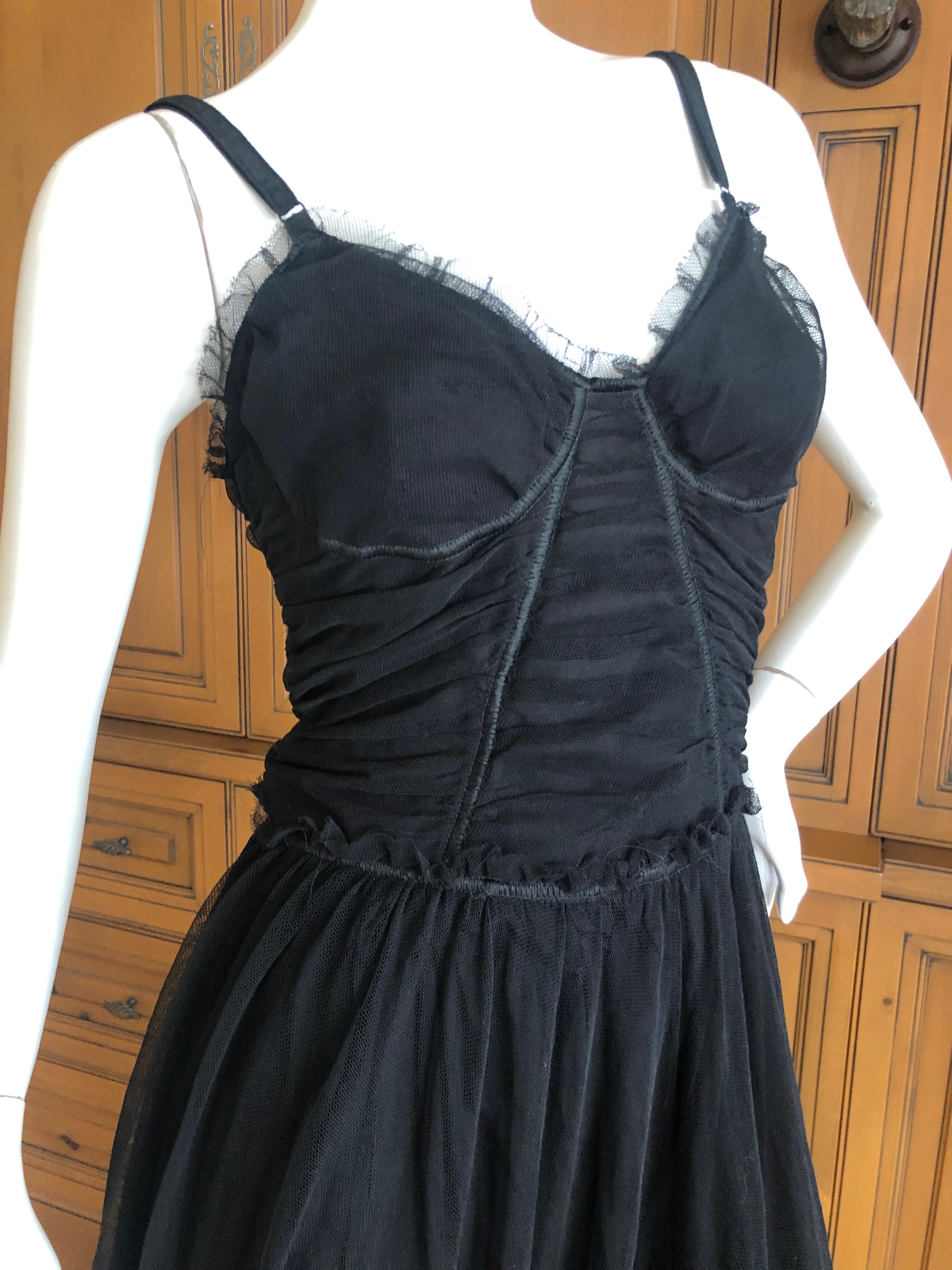 Dolce & Gabbana D&G Vintage Goth Black Morticia Gown with Flowing Long Skirt 44  In Excellent Condition In Cloverdale, CA