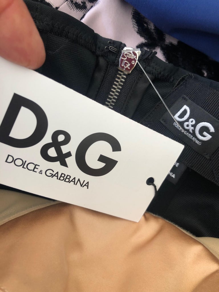 Dolce and Gabbana D&G Vintage Lace Accented Cocktail Dress New with Tags For Sale at 1stDibs