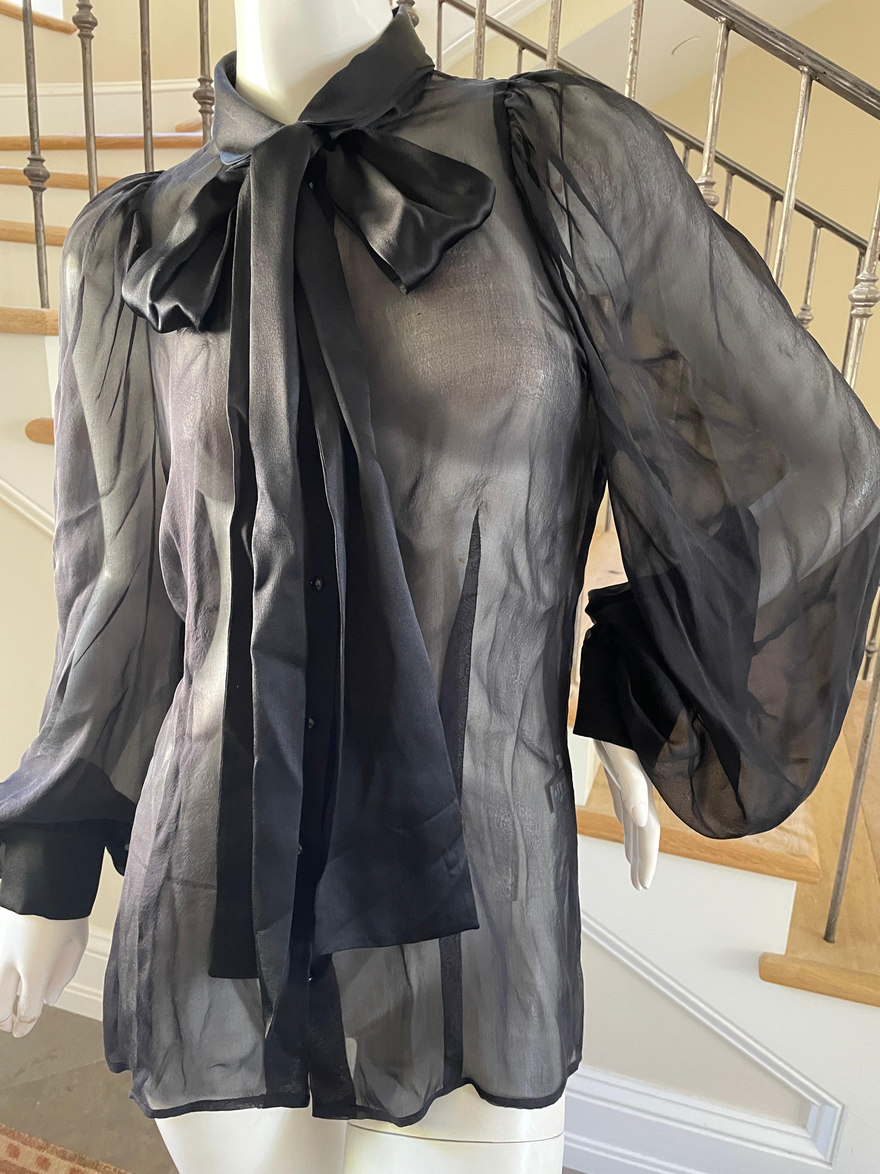sheer black blouse