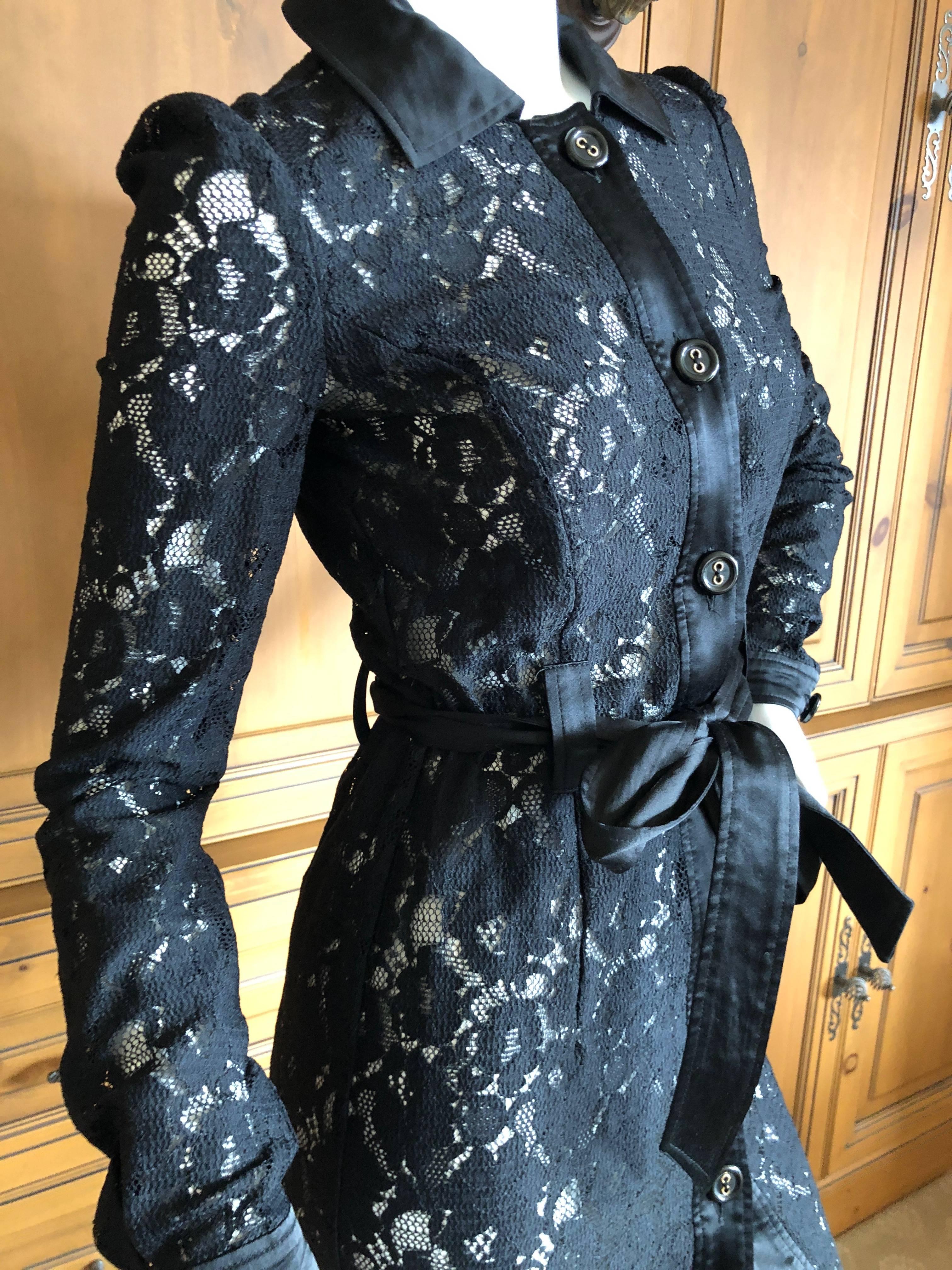 Black Dolce & Gabbana D&G Vintage Sheer Lace Dress  For Sale