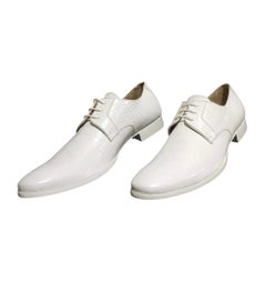 Dolce & Gabbana D&G White Crocodile Print Leather Shoes for Men 44 - 11