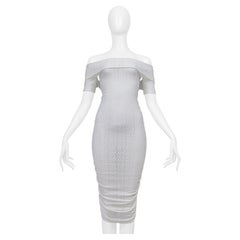 Dolce & Gabbana D&G White Lace Off The Shoulder Ruched Dress
