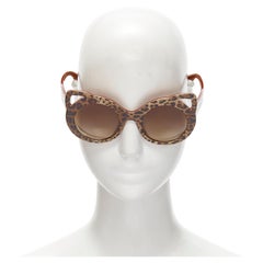 DOLCE GABBANA DG4325 Limited brown leopard print rounded Cat eye sunglasses