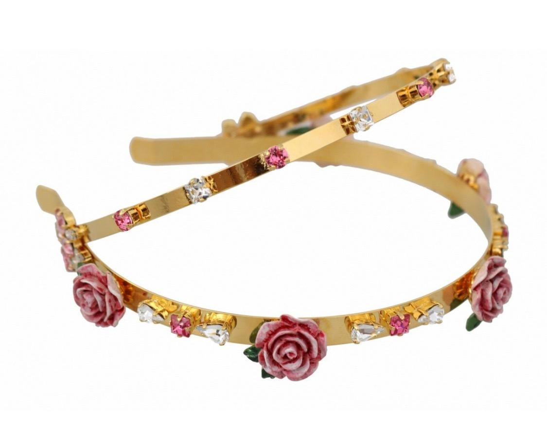 Dolce & Gabbana Diadem Gold  Headband  In New Condition For Sale In WELWYN, GB