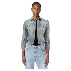 Dolce & Gabbana Distressed Denim Blue Jacket Size M