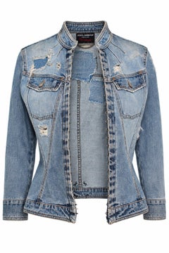 Dolce & Gabbana, distressed denim strass jacket