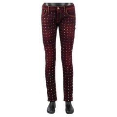 Dolce & Gabbana Distressed Padded Studs Slim Fit Jeans Red 48 32 33 M