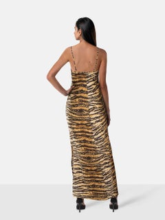 Dolce & Gabbana Dolce & Gabbana Beachwear Tiger Stripe Maxi Slip Dress Size S