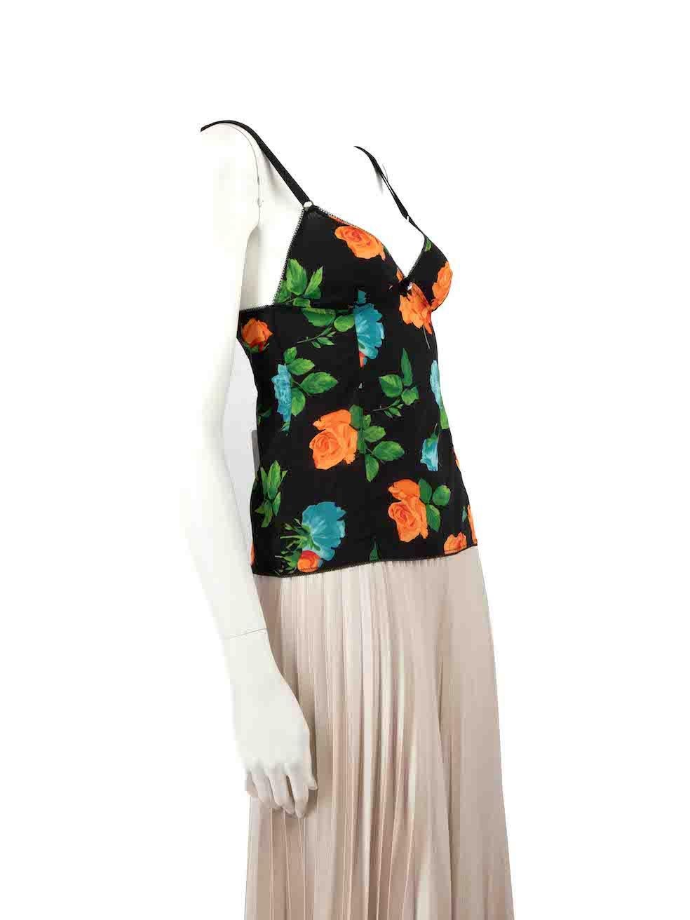 CONDITION is Never worn, with tags. No visible wear to top is evident on this new Dolce & Gabbana designer resale item.
 
 
 
 Details
 
 
 Multicolour
 
 Silk
 
 Camisole
 
 Floral pattern
 
 V-neck
 
 Adjustable shoulder straps
 
 Sheer
 
 
 
 
 
