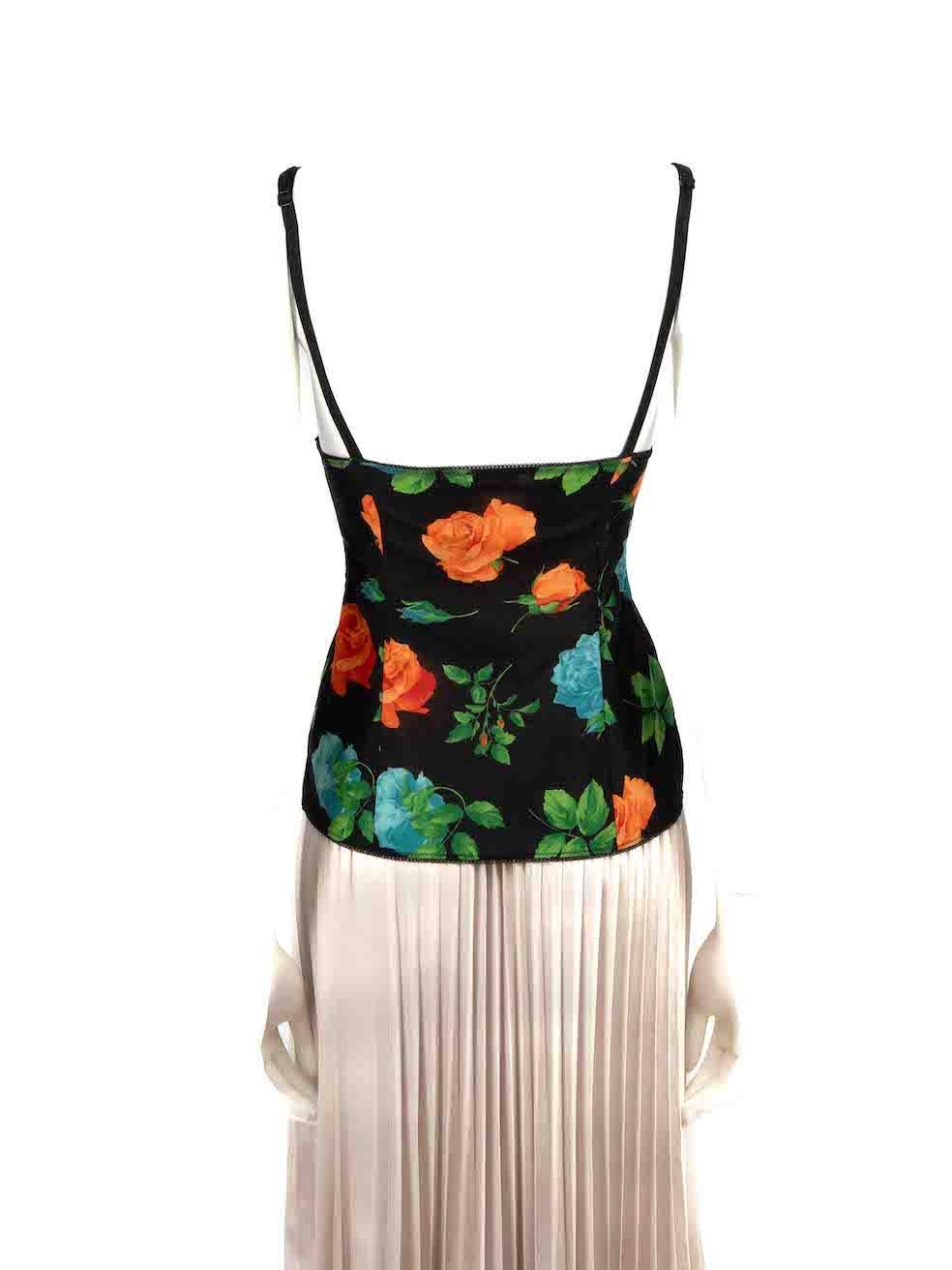 Dolce & Gabbana Dolce & Gabbana Floral Print Silk Camisole Top Size S In New Condition For Sale In London, GB