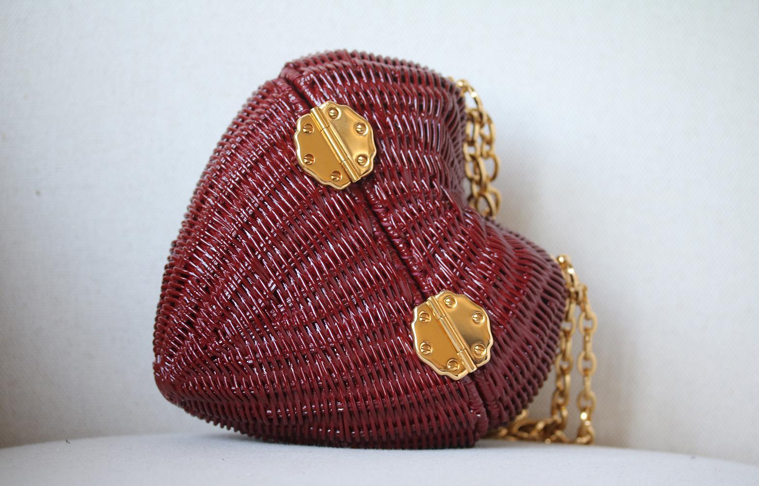 Women's Dolce & Gabbana Dolce Heart Box Bag in Painted Wicker