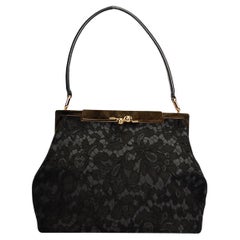 Dolce & Gabbana Donna Lace And Leather Tote Bag