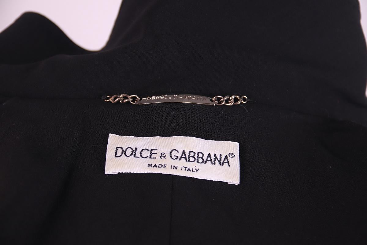Donna Dolce & Gabbana Blazer doppio petto in lana vergine nera taglia 40 in vendita