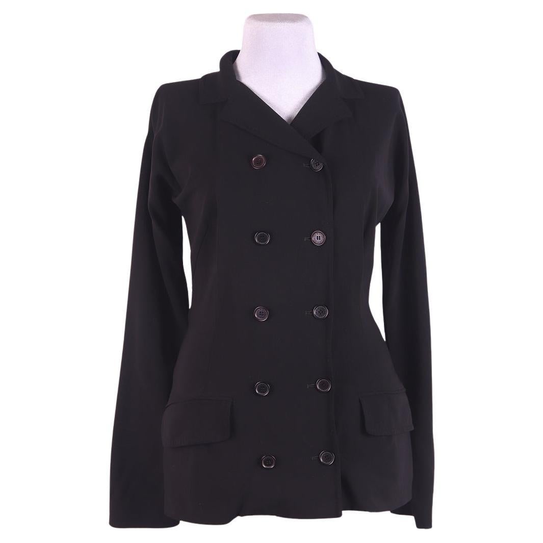 Dolce & Gabbana Blazer doppio petto in lana vergine nera taglia 40