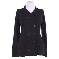 Dolce & Gabbana Double Breasted Black Virgin Wool Blazer Size 40