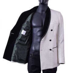 Dolce & Gabbana - Double-Breasted Brocade Blazer White 44