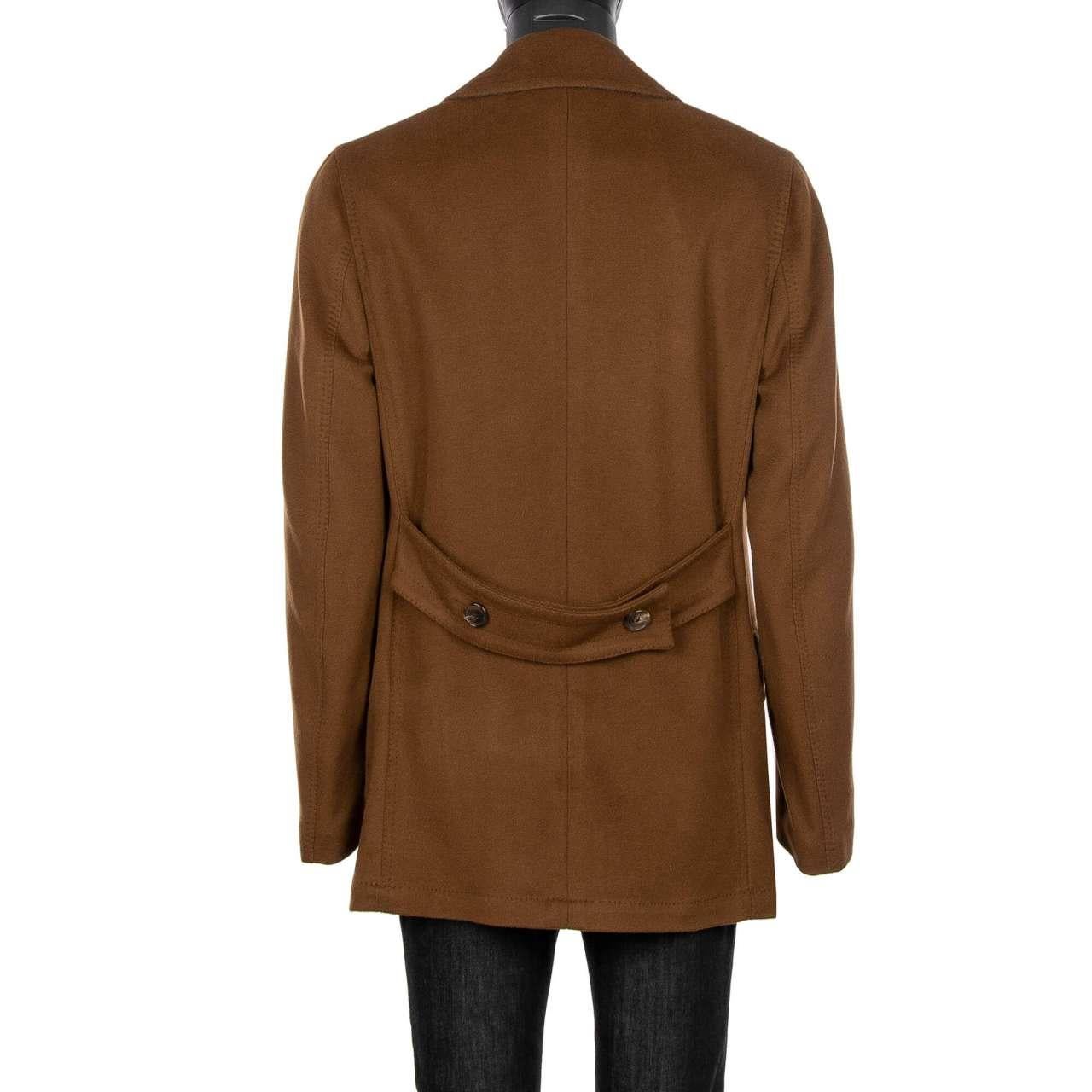 Dolce & Gabbana - Double-Breasted Cashmere Coat Camel Brown 58 For Sale 1