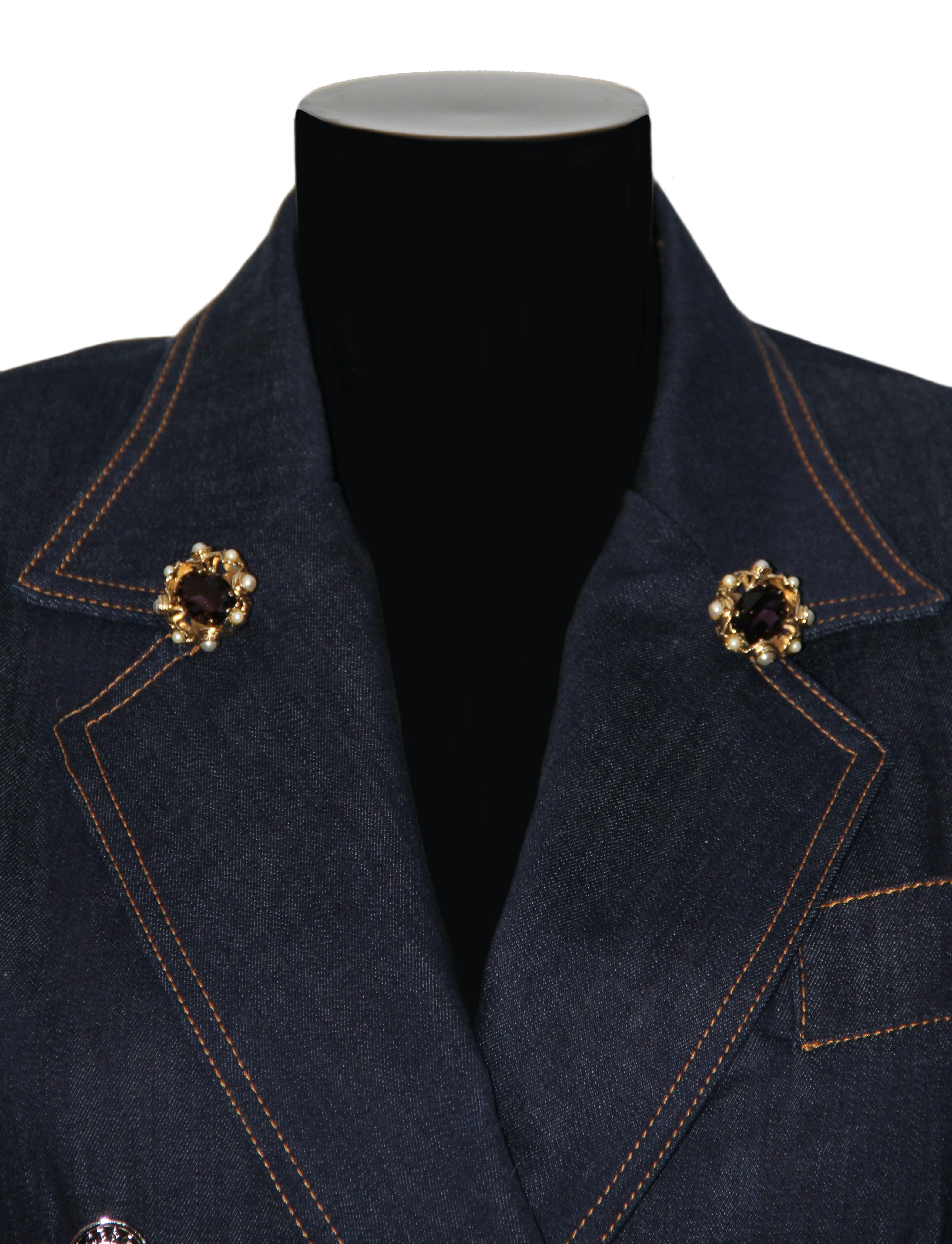 Black Dolce & Gabbana Double Breasted Denim Blazer