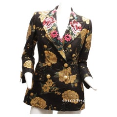 DOLCE & GABBANA, Double-Breasted Turlington Floral Metallic Lamé Jacquard Jacket