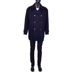 Dolce & Gabbana - Double-Breasted Wool Short Coat Blue 48