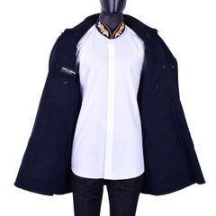 Dolce & Gabbana - Zweireihiger kurzer Wollmantel in Blau 50