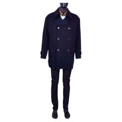 Dolce & Gabbana - Double-Breasted Wool Short Coat Blue 50