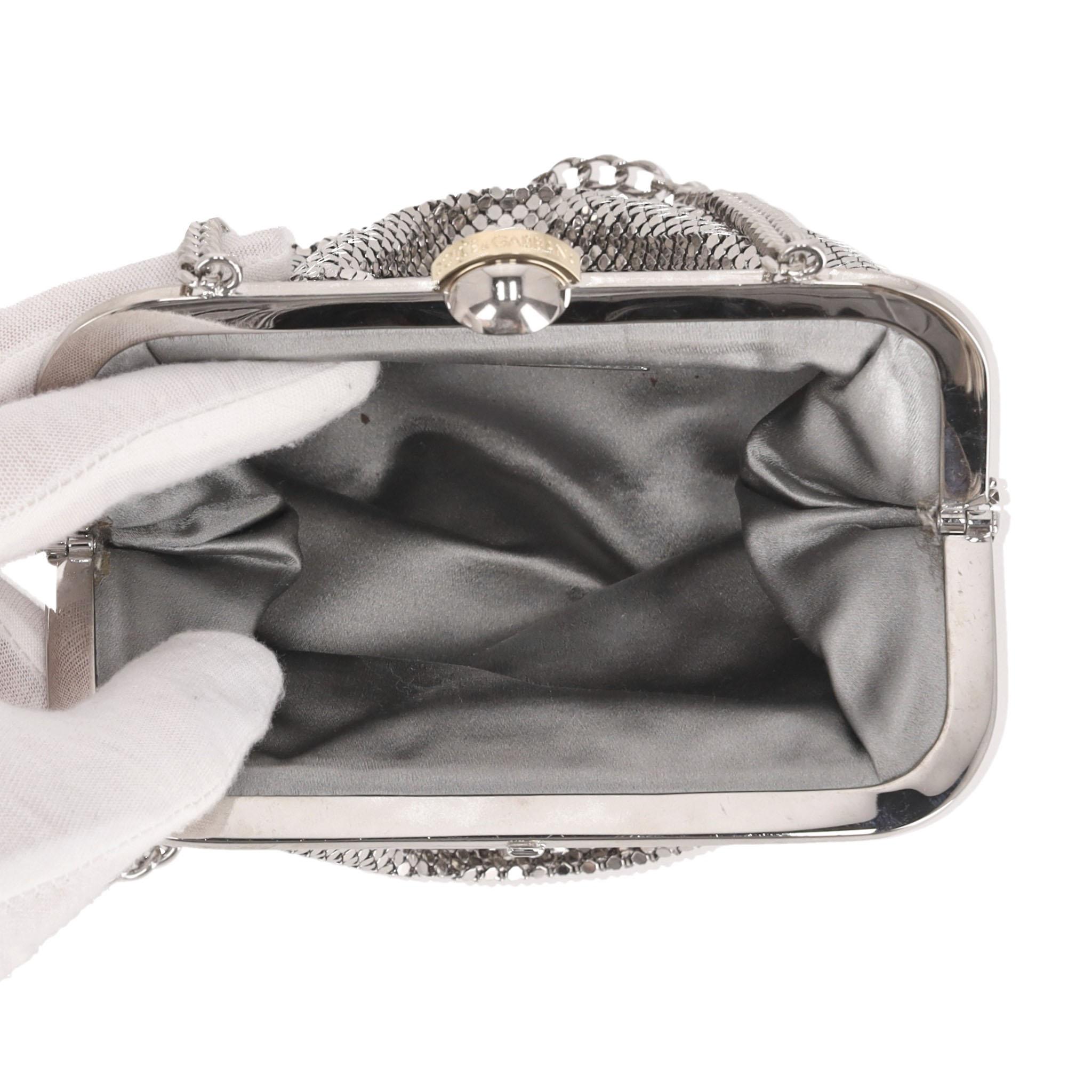 Dolce & Gabbana Drape Detail Metal Mesh Evening Bag 4