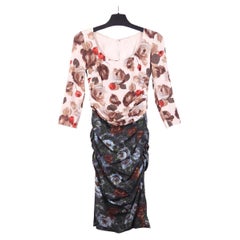 Dolce & Gabbana Drape silk Dress Floral Pattern