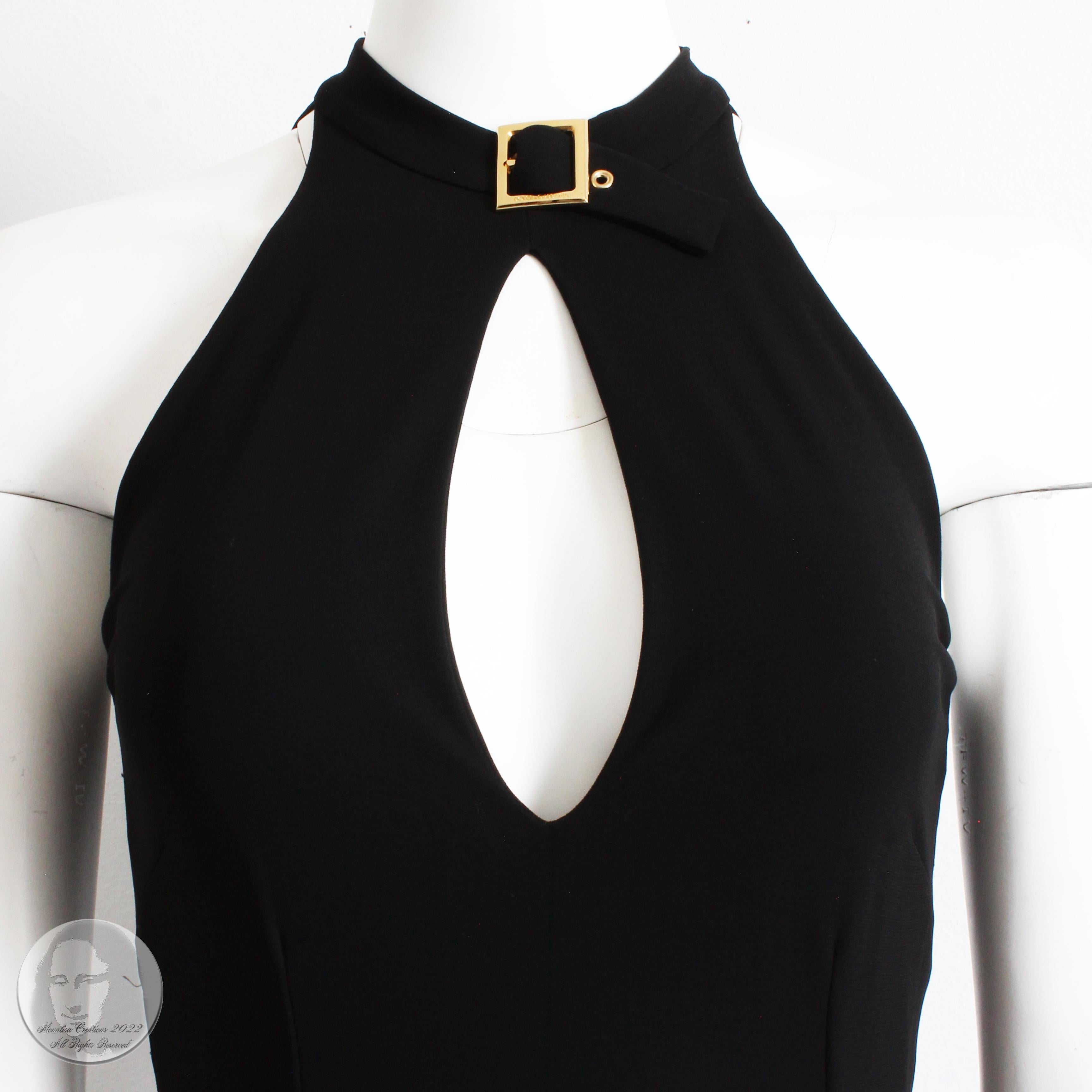 Dolce & Gabbana Robe Col à boucles Poitrine en trou de serrure Jersey noir Bodycon  Pour femmes en vente