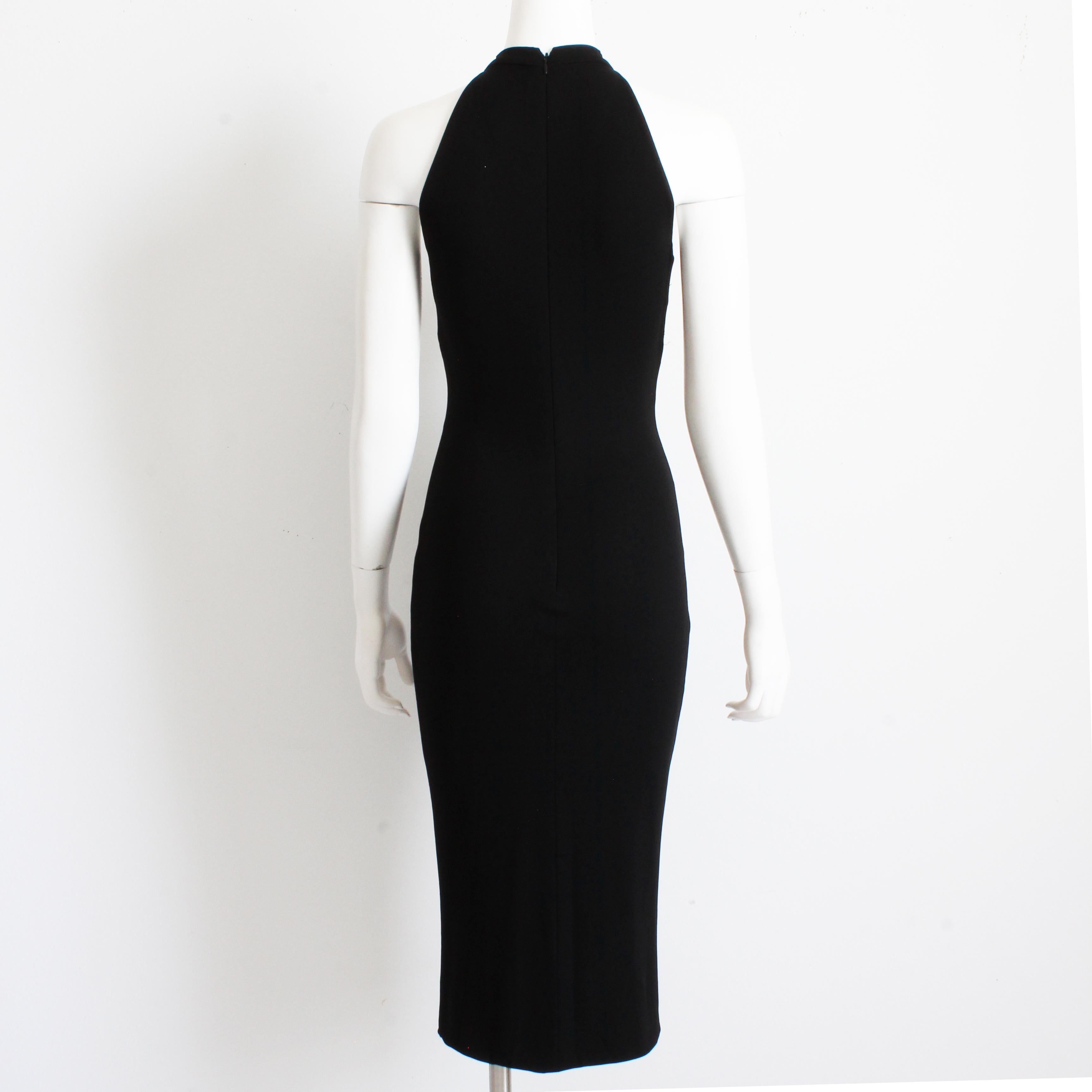 Dolce & Gabbana Dress Buckle Collar Keyhole Chest Black Jersey Wiggle Bodycon  For Sale 4