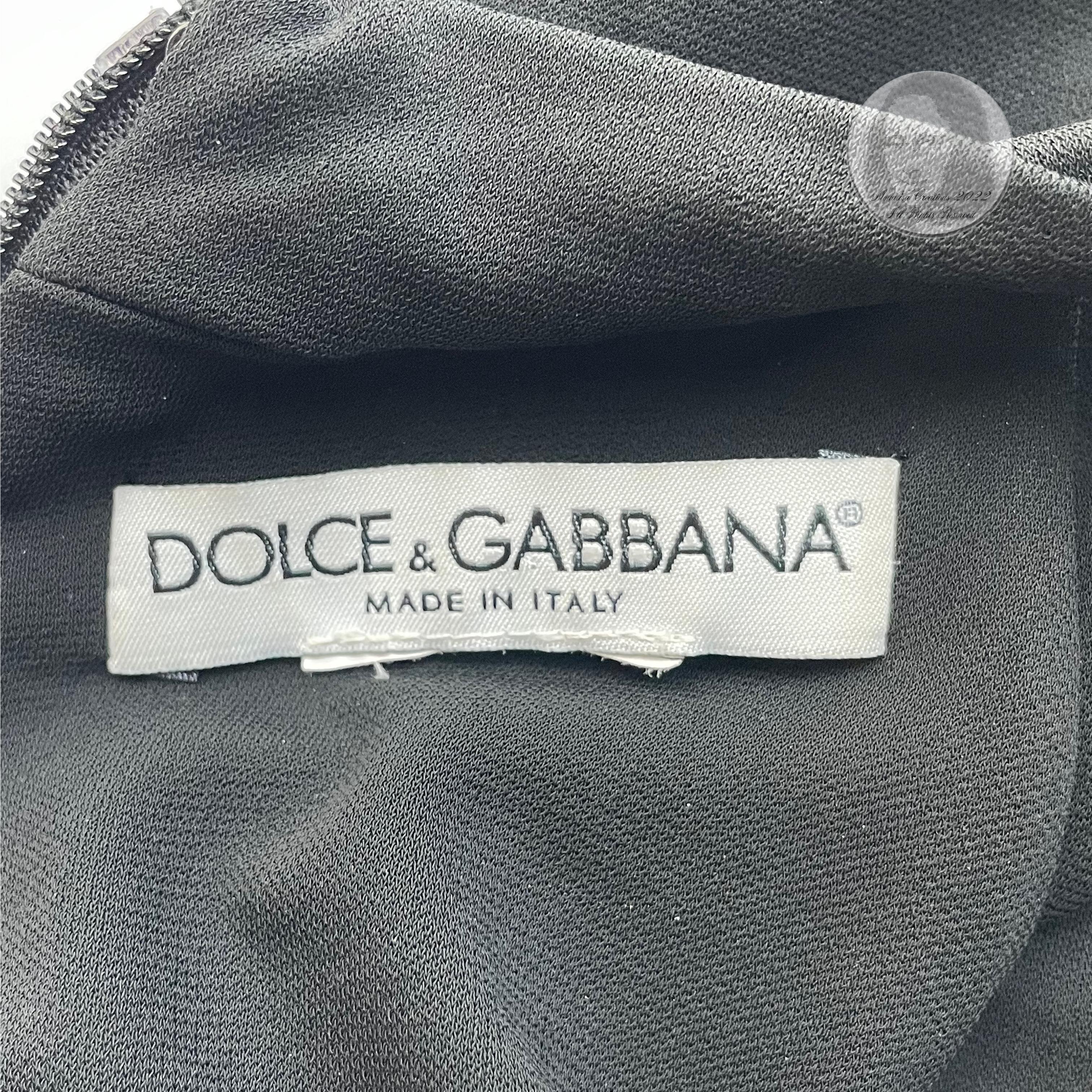 Dolce & Gabbana Robe Col à boucles Poitrine en trou de serrure Jersey noir Bodycon  en vente 5