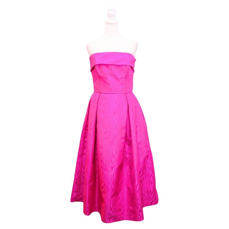 Amsale Dress Strapless Fit-and-Flare Fuchsia Midi Dress - EU 36 at 1stDibs Amsale Dress Strapless Fit-and-Flare Fuchsia Midi Dress - EU 36 at 1stDibs