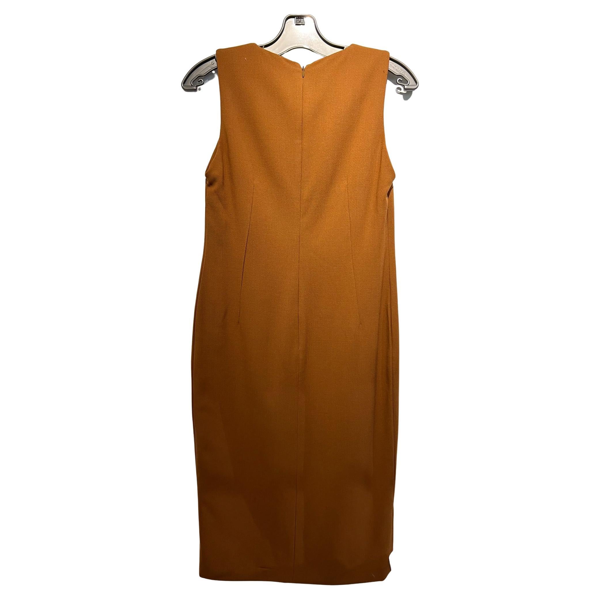 Brown Dolce & Gabbana Dress Sleeveless V-Neck Amber