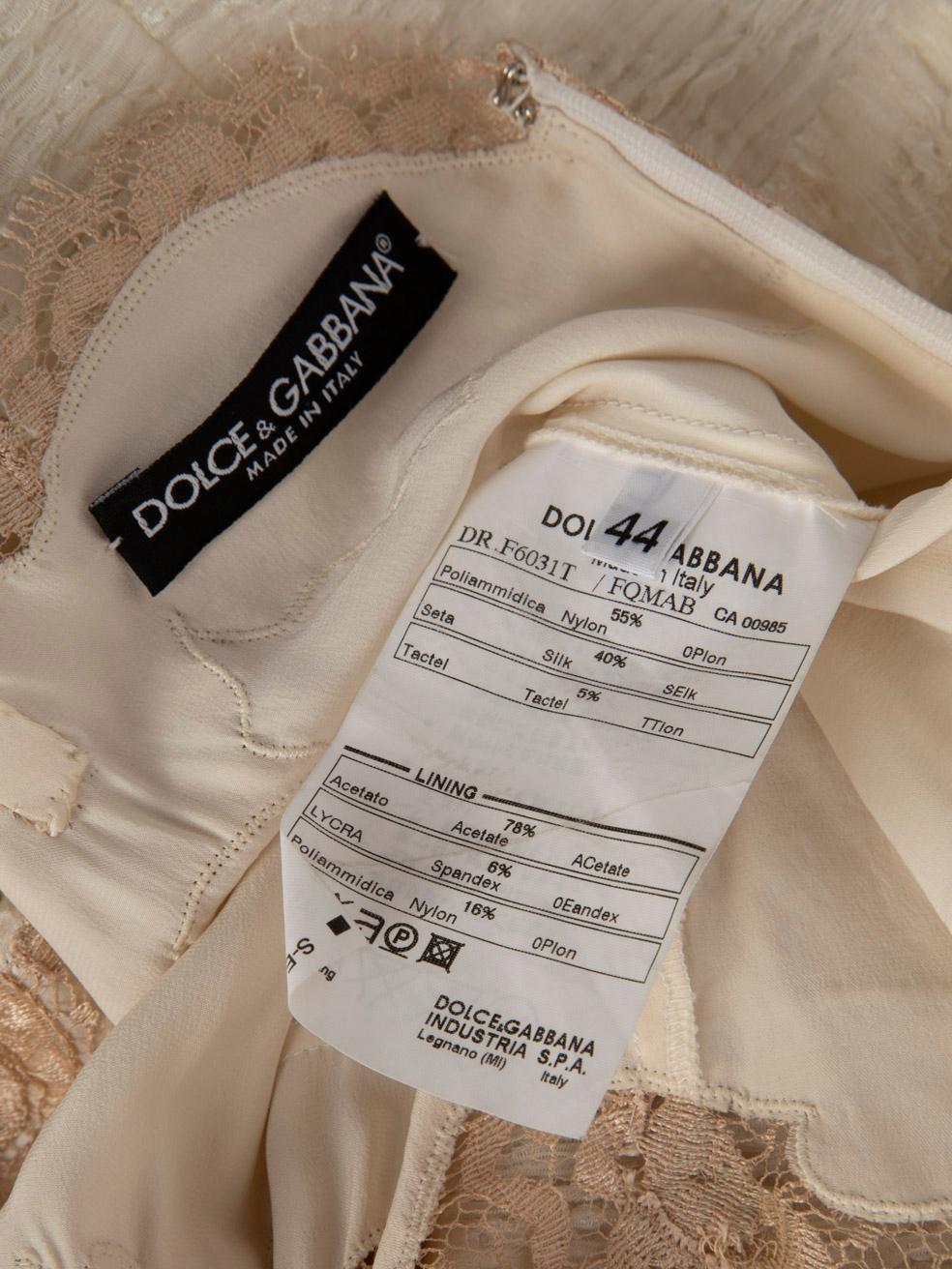 Dolce & Gabbana Ecru Lace Detail Slip Dress Size L 3