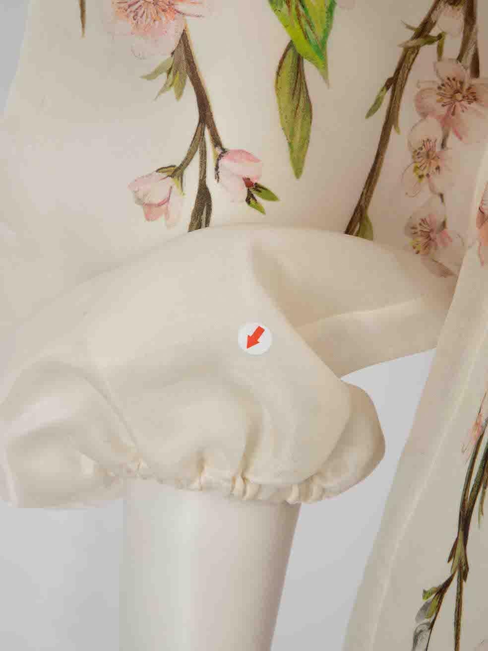 Dolce & Gabbana Ecru Silk Floral Print Mini Dress Size S For Sale 2