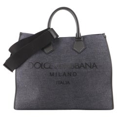 Dolce & Gabbana Edge Logo Tote Denim Large
