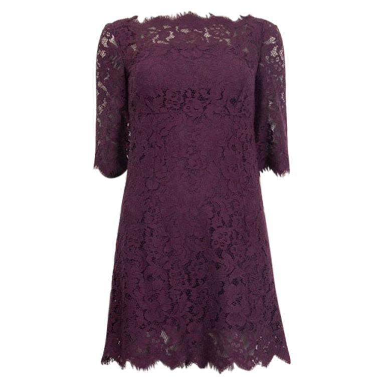 DOLCE and GABBANA eggplant LACE Short Sleeve Shift Dress 38 XS at 1stDibs | eggplant lace dress DOLCE and GABBANA eggplant LACE Short Sleeve Shift Dress 38 XS at 1stDibs | eggplant lace dress