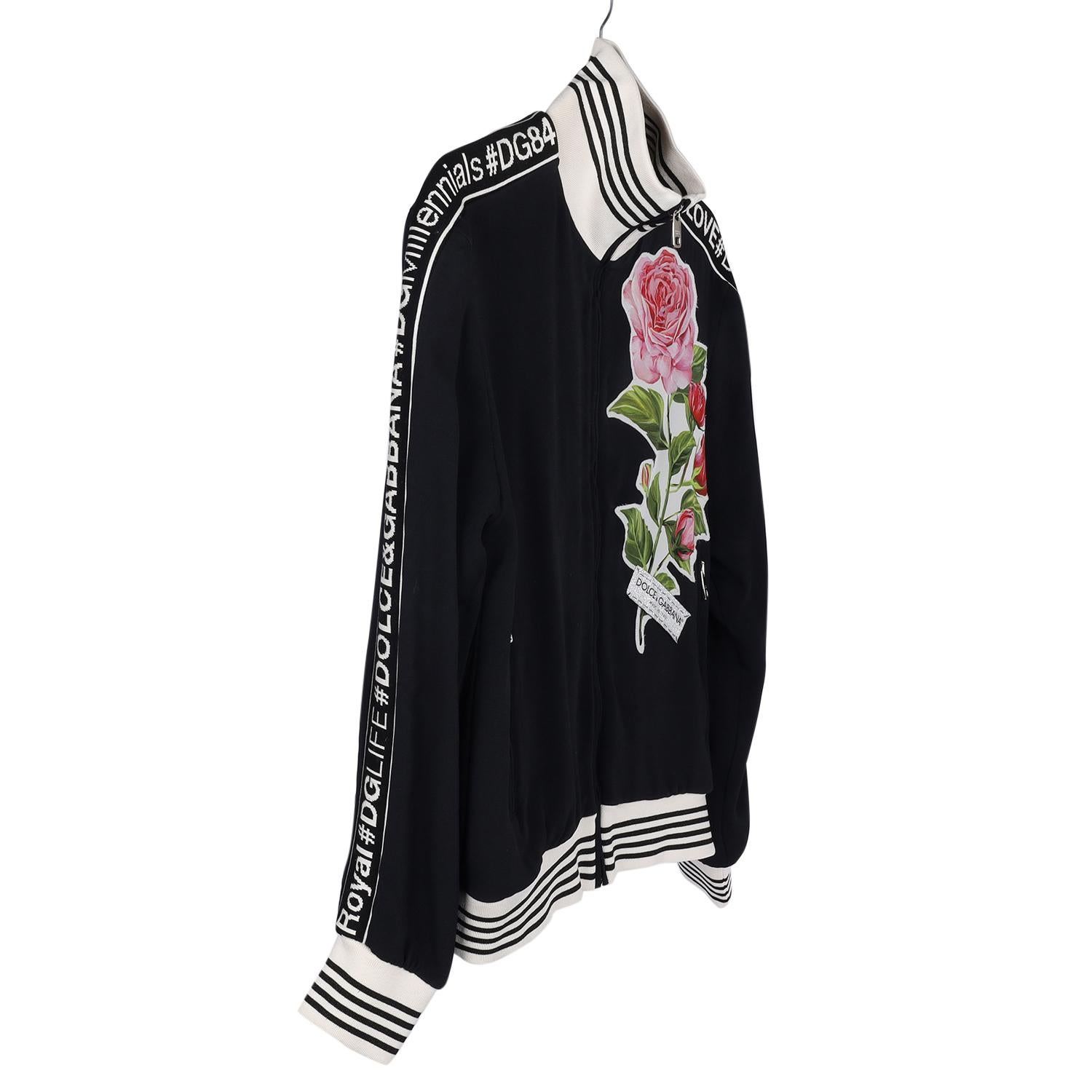 DOLCE & GABBANA Embellished Cady Zip Sweat Jacket Size 38 For Sale 5