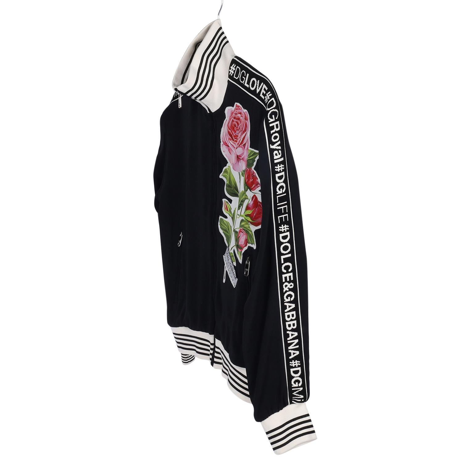 DOLCE & GABBANA Embellished Cady Zip Sweat Jacket Size 38 For Sale 6