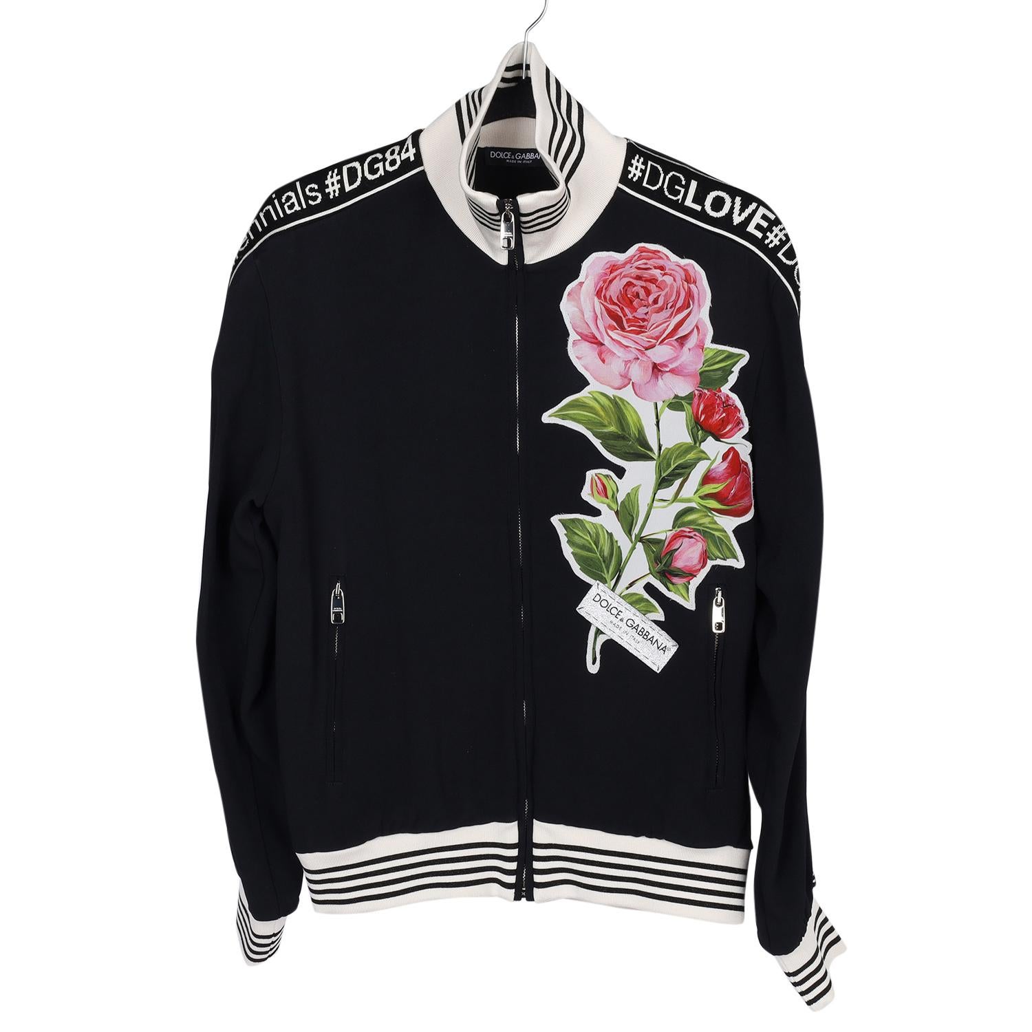 Women's DOLCE & GABBANA Embellished Cady Zip Sweat Jacket Size 38 For Sale