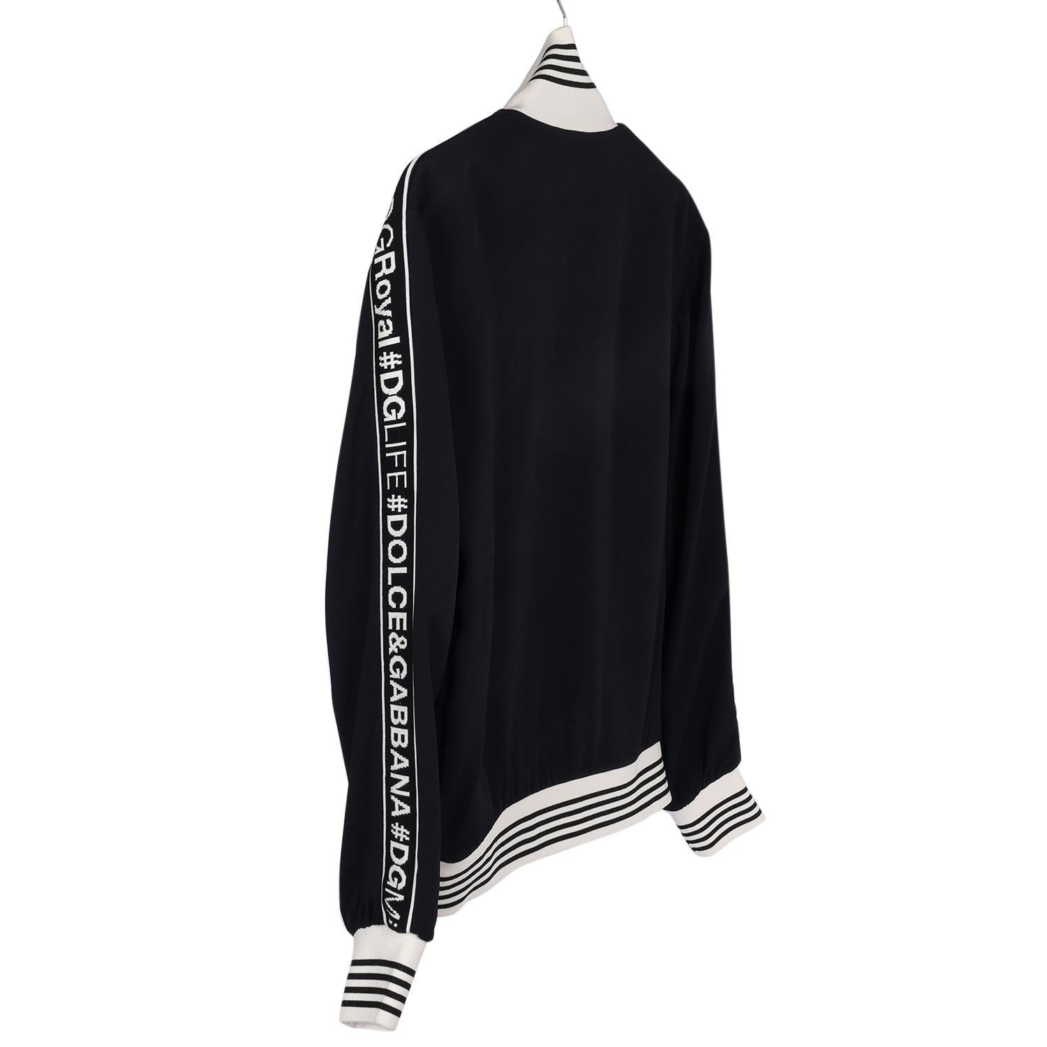 DOLCE & GABBANA Embellished Cady Zip Sweat Jacket Size 38 For Sale 3