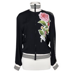 DOLCE & GABBANA Embellished Cady Zip Sweat Jacket Size 38